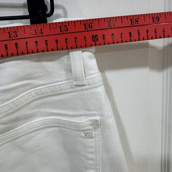 Madewell Jeans Womens Sz 31 10" High Rise Skinny Crop White Button Fly Mom Denim - Picture 7 of 10